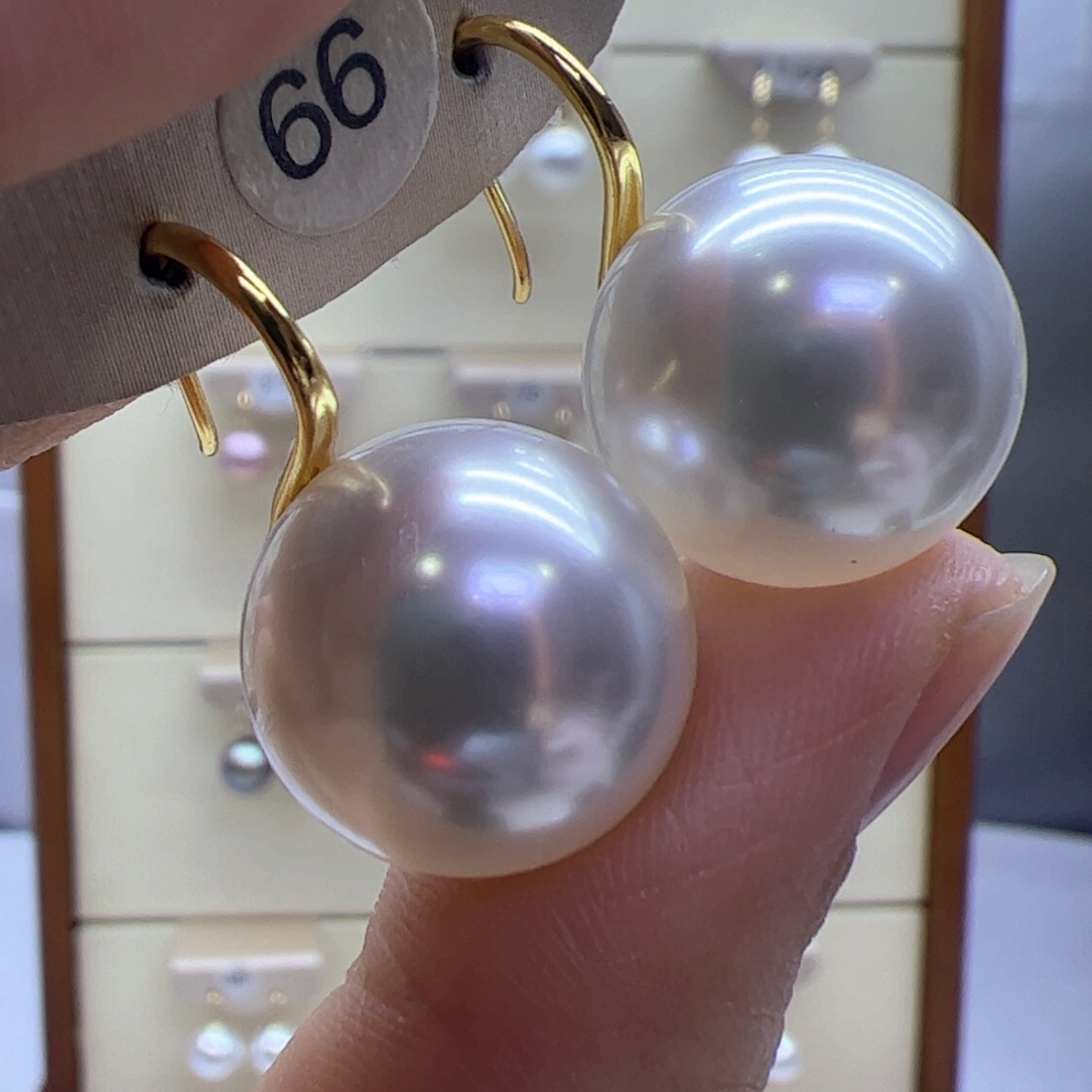 淡水珍珠耳饰18K金镶嵌