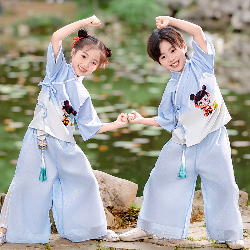 民族风情女民族风传统古典汉服古风夏装中国风女童套装