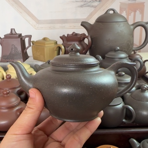 紫砂茶壶梨皮天青280cc