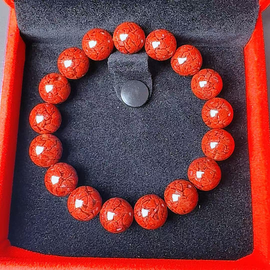 含辰砂工艺品【爱她真朱砂】朱砂辰砂正品 半透晶体砂手串