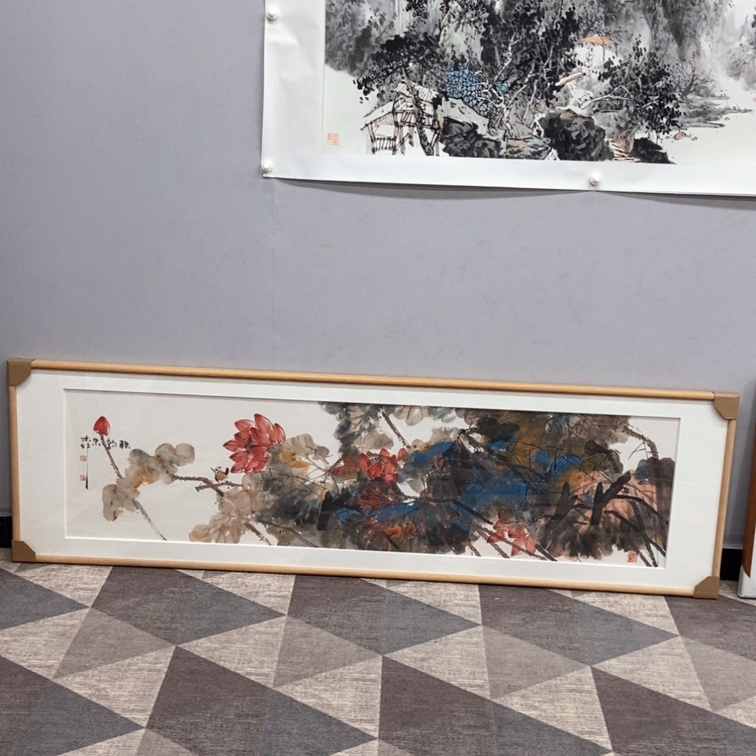 国画0***公廖忠柳六尺对开