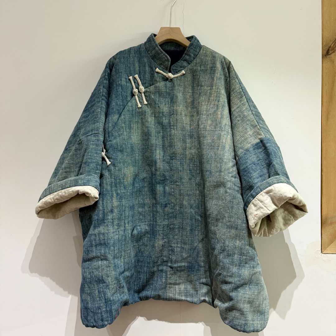 【二囍古朴】25111903土布纯色有领斜襟阔版太太服