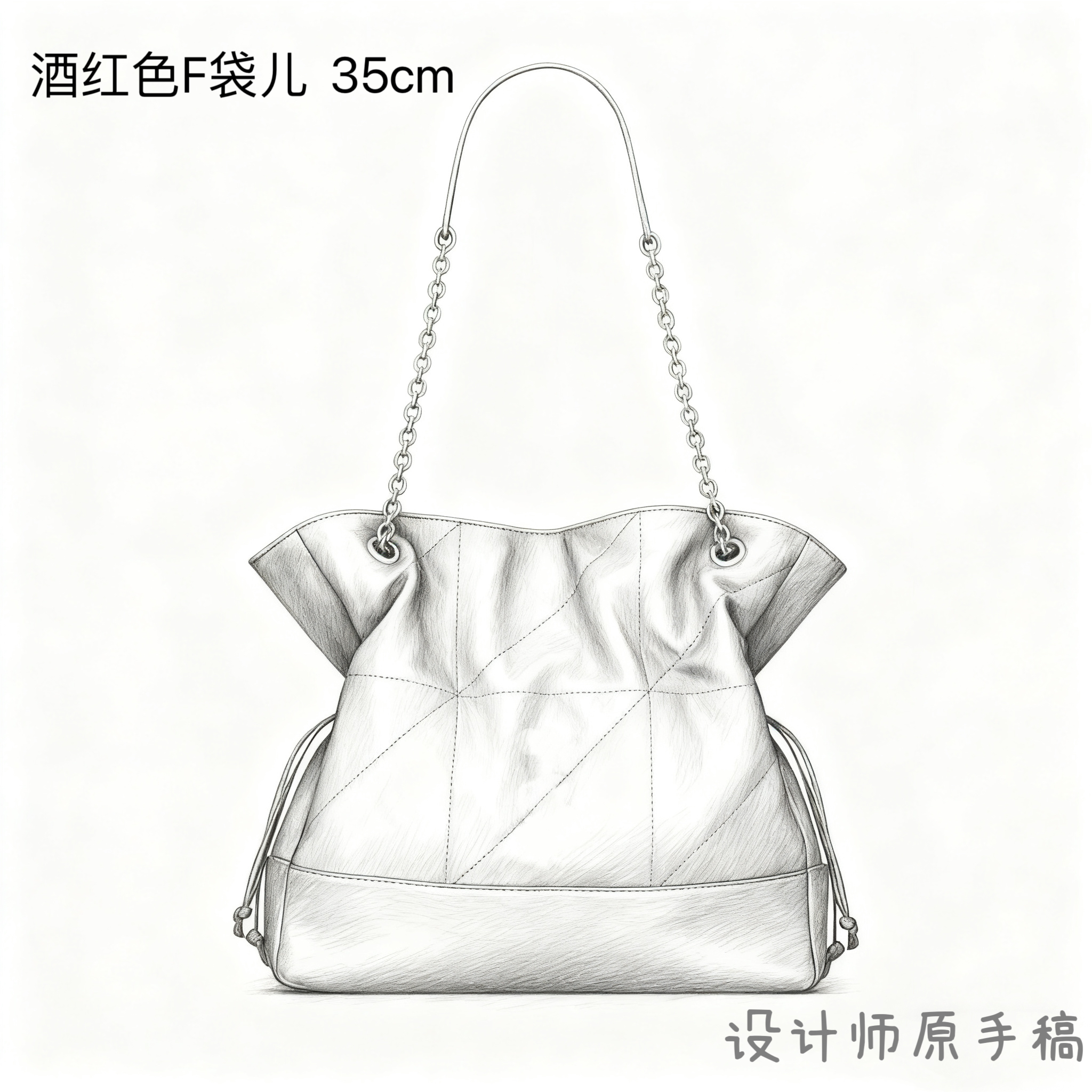 酒红色 福袋儿包 35cm【到货带原标】【带内标】单肩包@@1