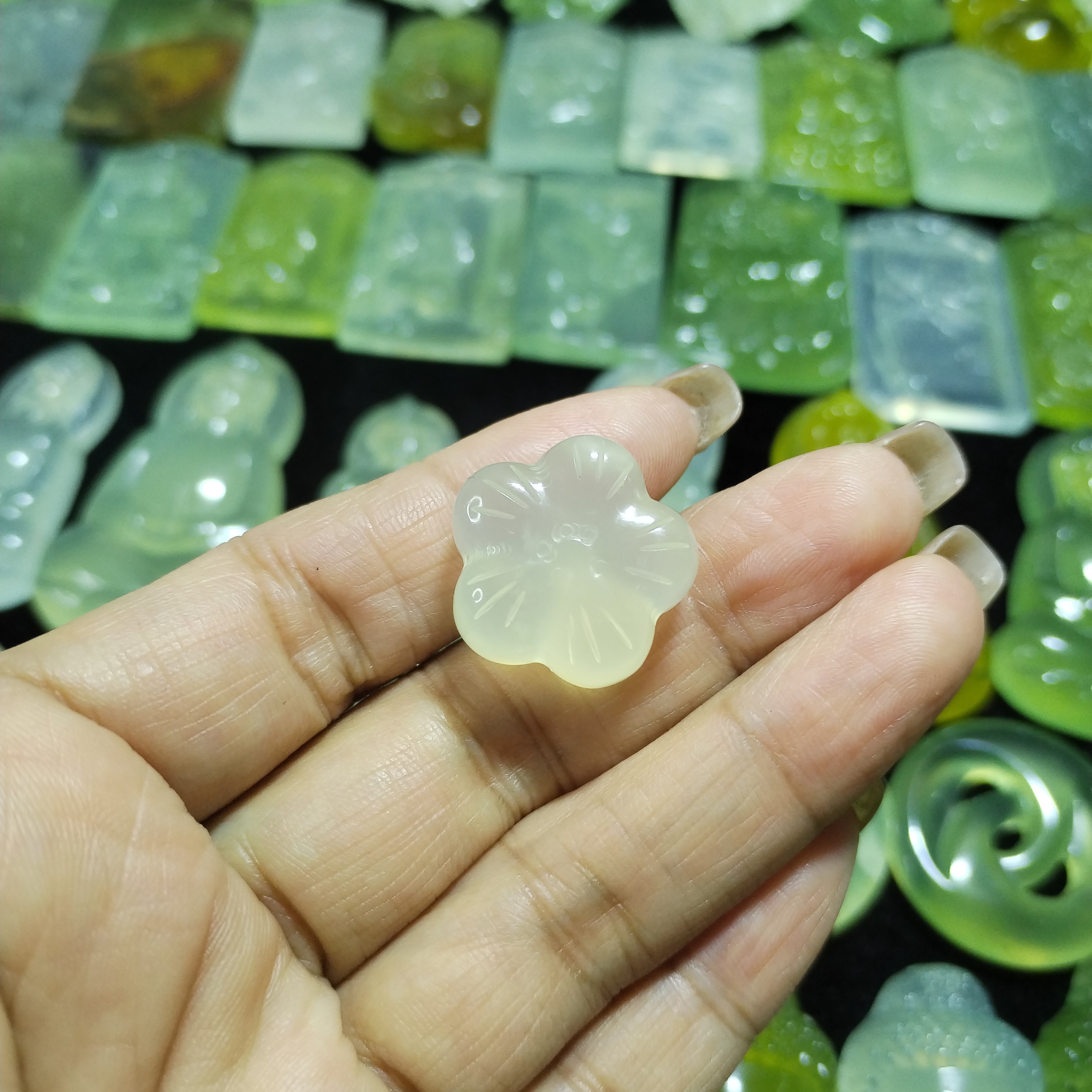 纯天然精美时尚可爱五瓣花，小梅花（双面雕）