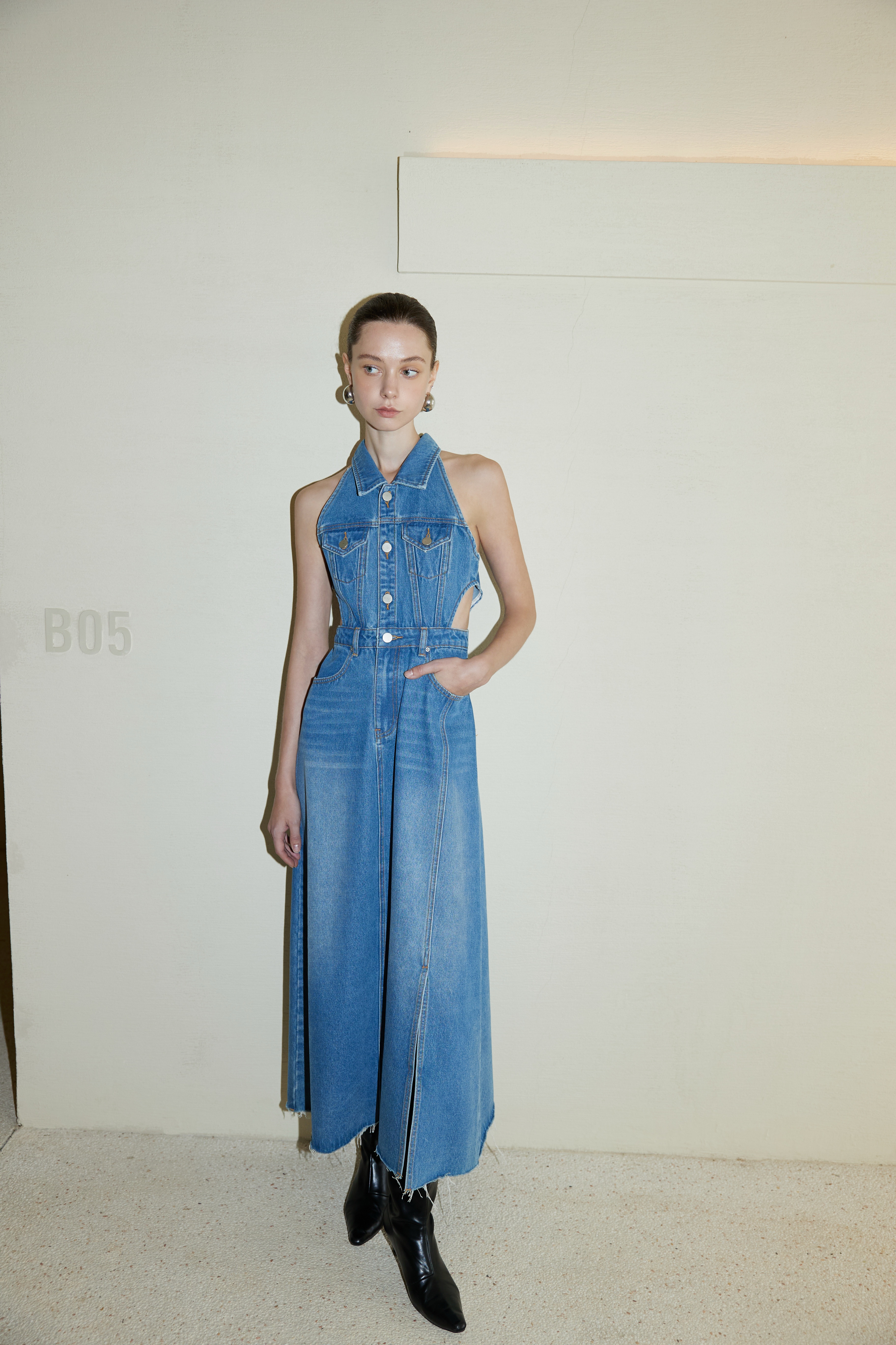 【放价了】私服系列定制洗水牛仔连体裙  25036