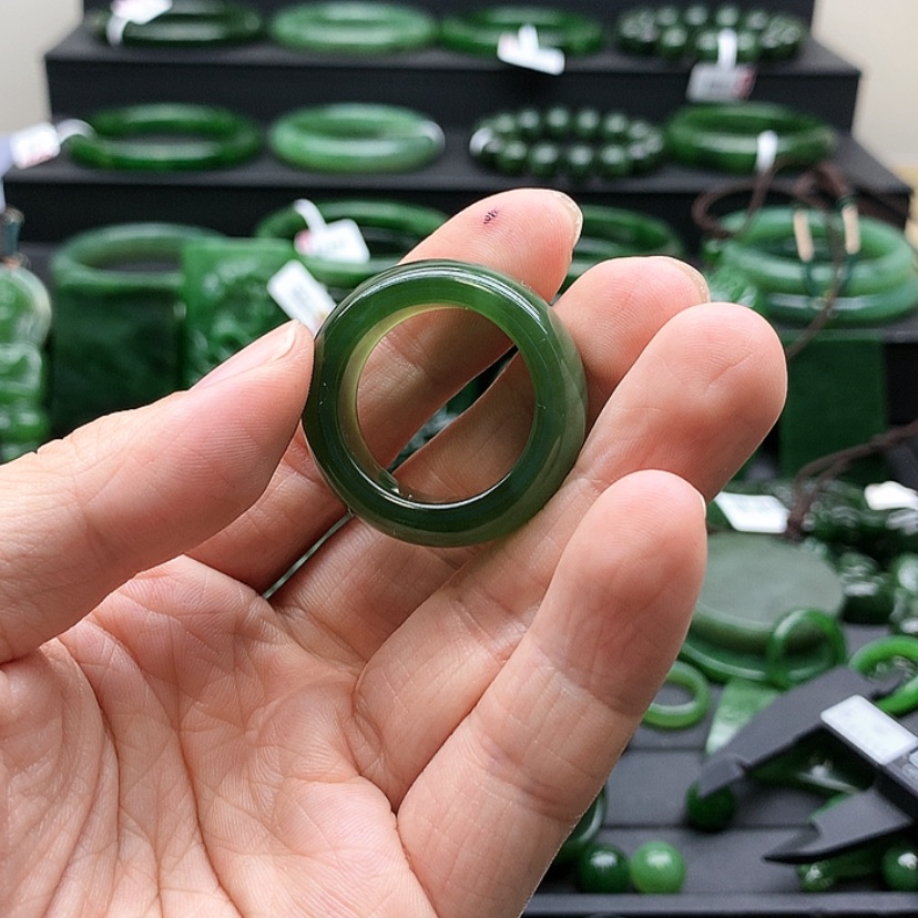 【闪购商品】和田玉（碧玉）戒指未镶嵌二*