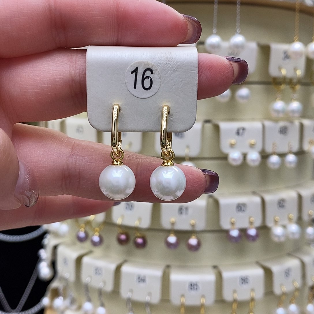 淡水珍珠耳饰银S925镶嵌