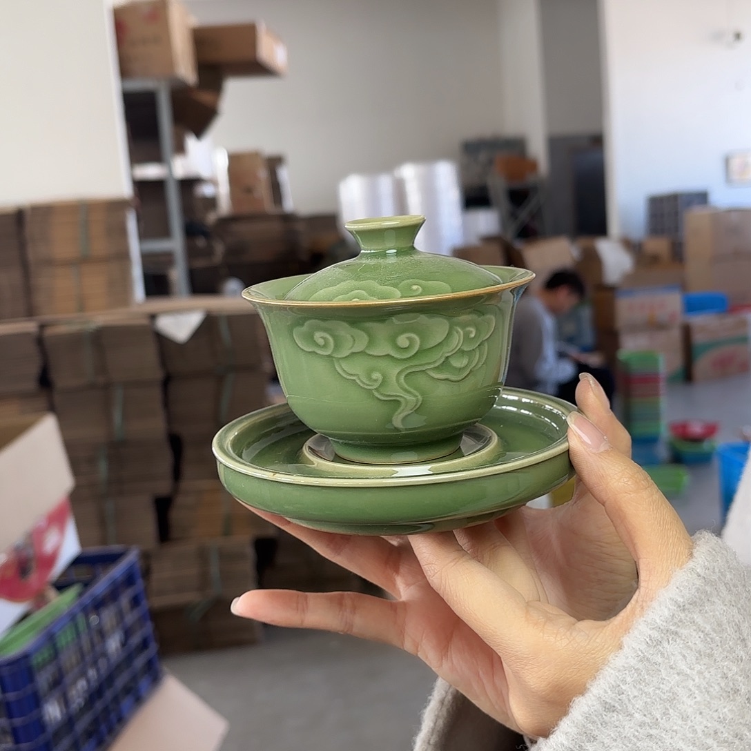 龙泉云间青瓷小米茶器