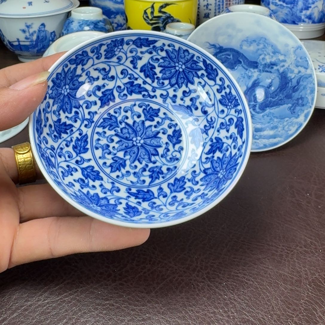 今***寒瓷片当代景德镇陶瓷手绘茶具