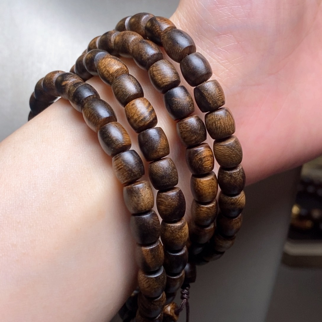 沉香手串越南芽庄白棋楠瘤疤0.6×108