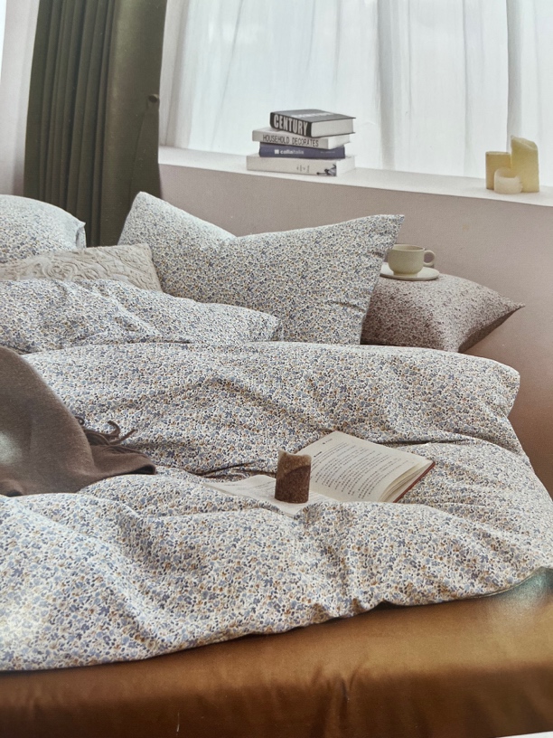 全棉印花双层纱床单三件套245*250微瑕～韵彩K836