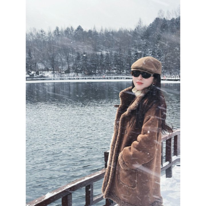 外套美拉德加绒加厚韩版百搭老钱风冬季保暖外套羊羔毛