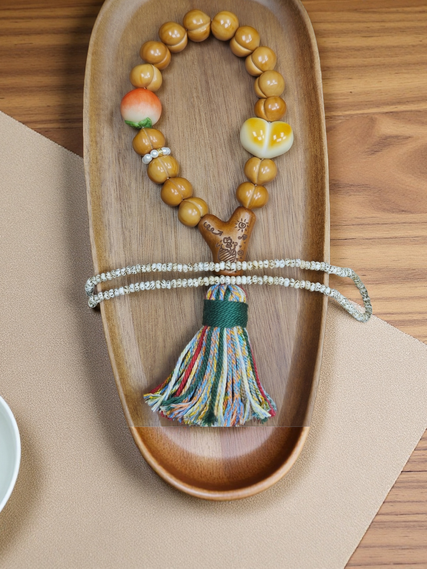 全品机雕手修柯基屁桃手持手串聚宝盆料14-17mm（DIY以实物为准）