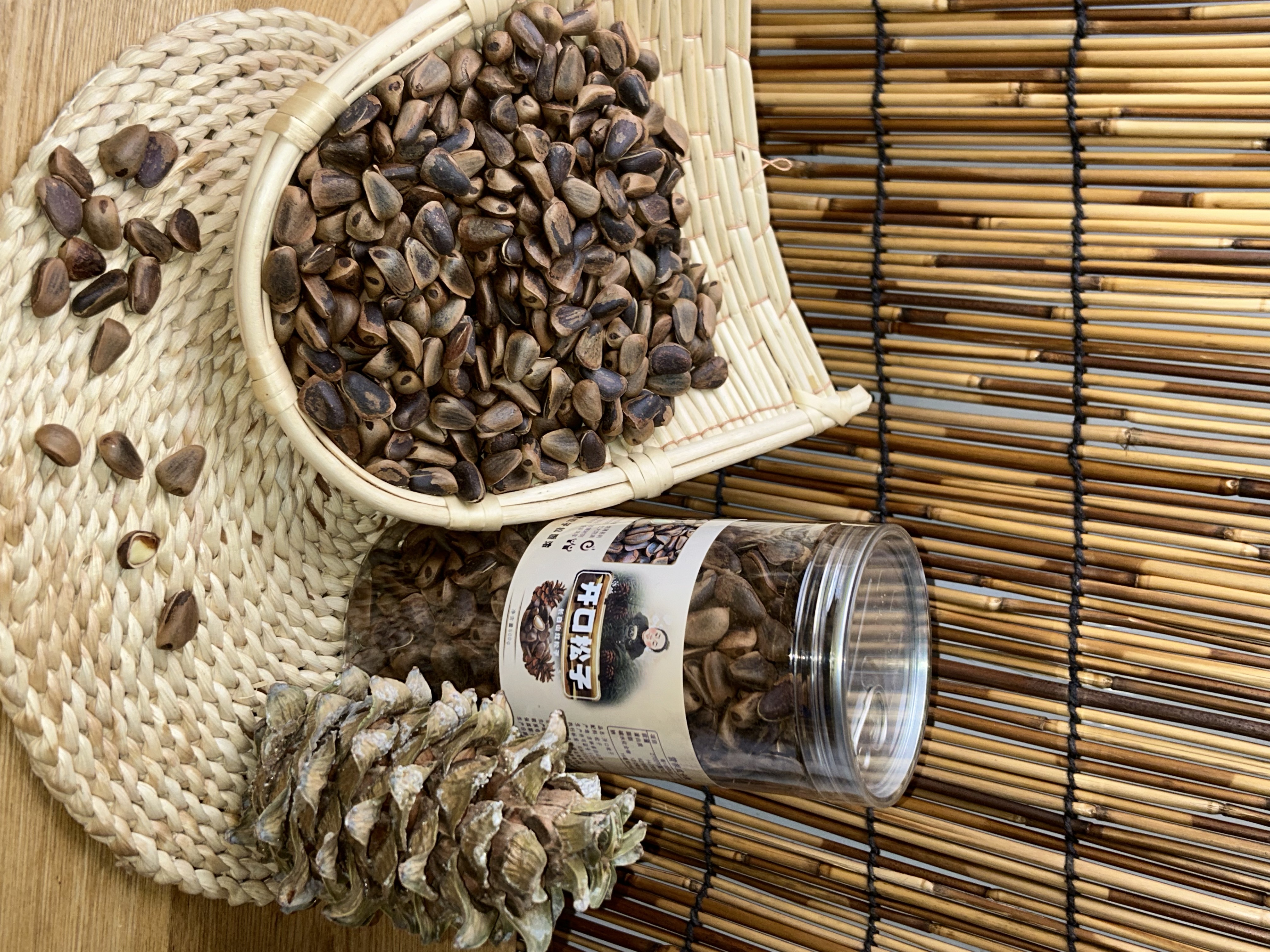 2025新货东北野生开口红松籽原味750特大颗粒500g手拨开口松籽