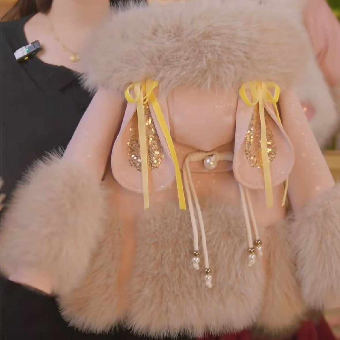 童绣阁【玉兔仙子-粉色】2025新款冬款女童洋气时尚加厚外套2