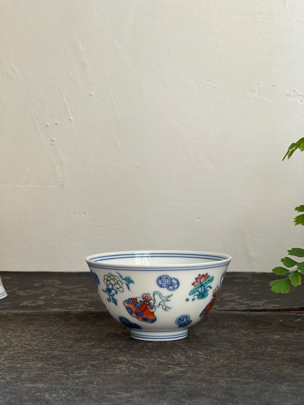 茶具主人杯斗彩福袋杯子纯手工