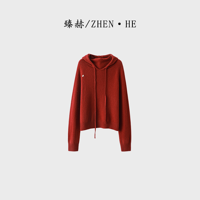 臻赫/ZHEN·HE 冬季新款 女士连帽羊毛衫 2025冬