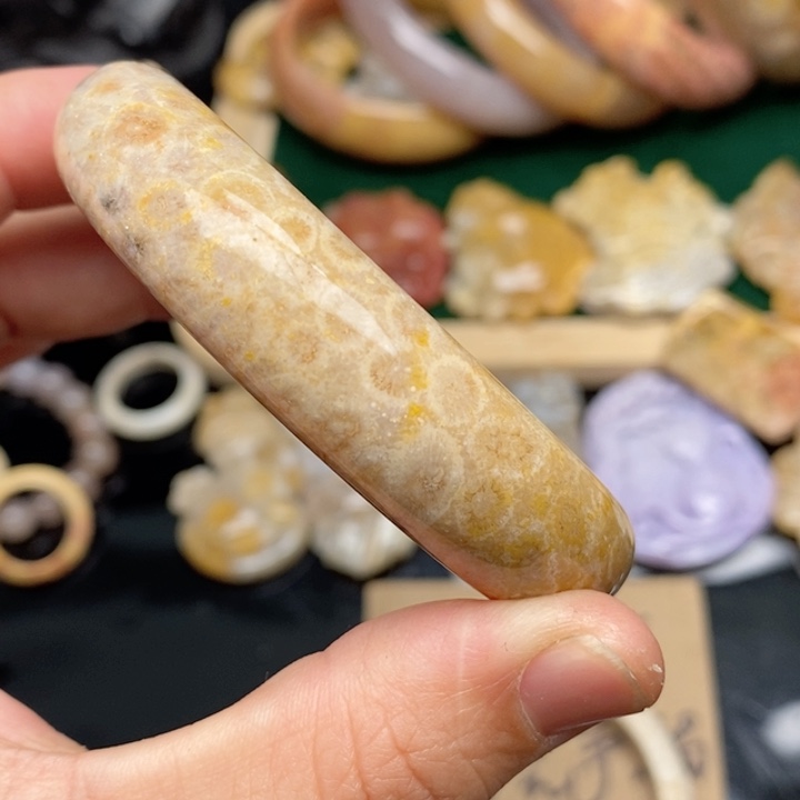 硅化珊瑚（珊瑚玉）手镯未镶嵌56