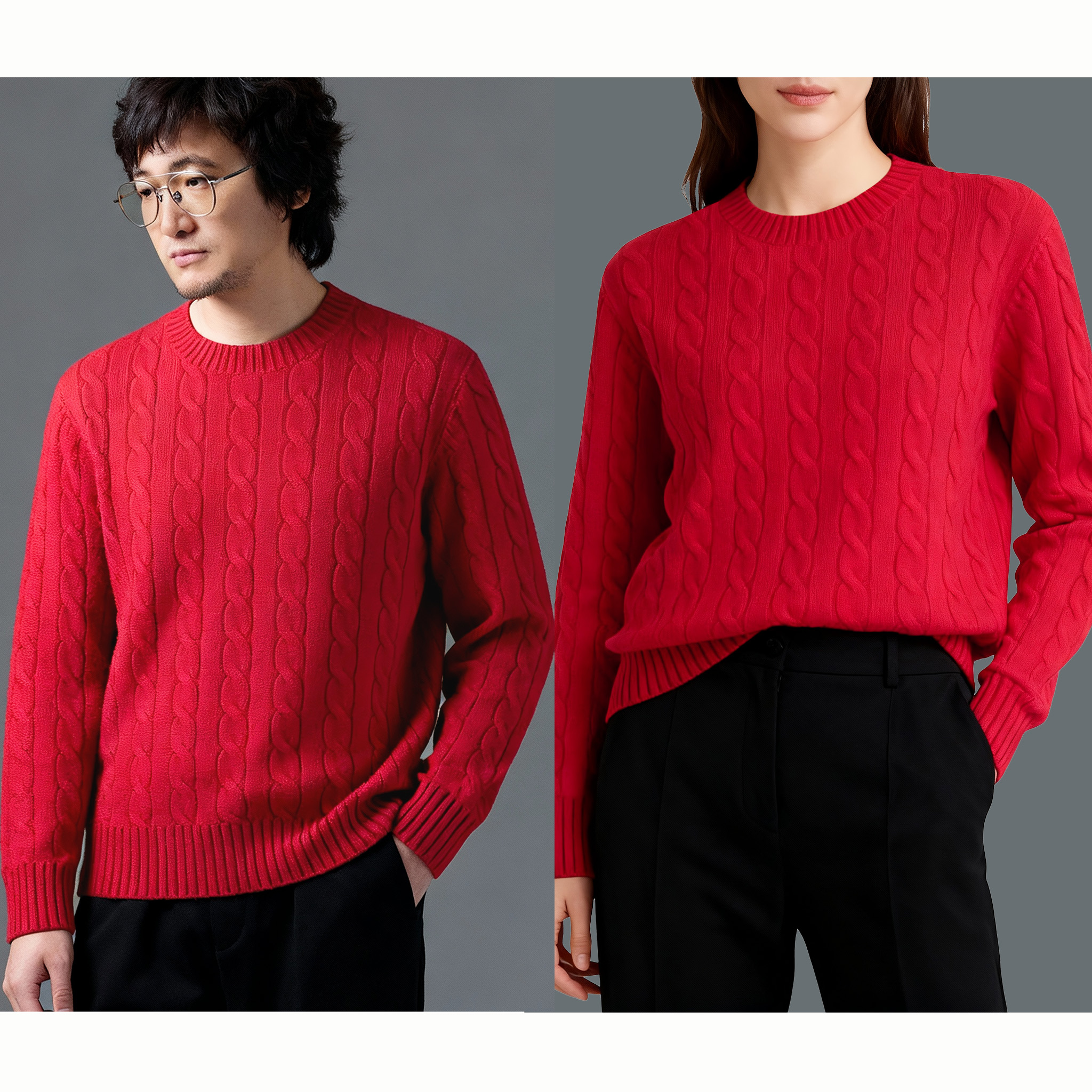 【潘先生高定】亲子羊绒衫婴儿衣服套装