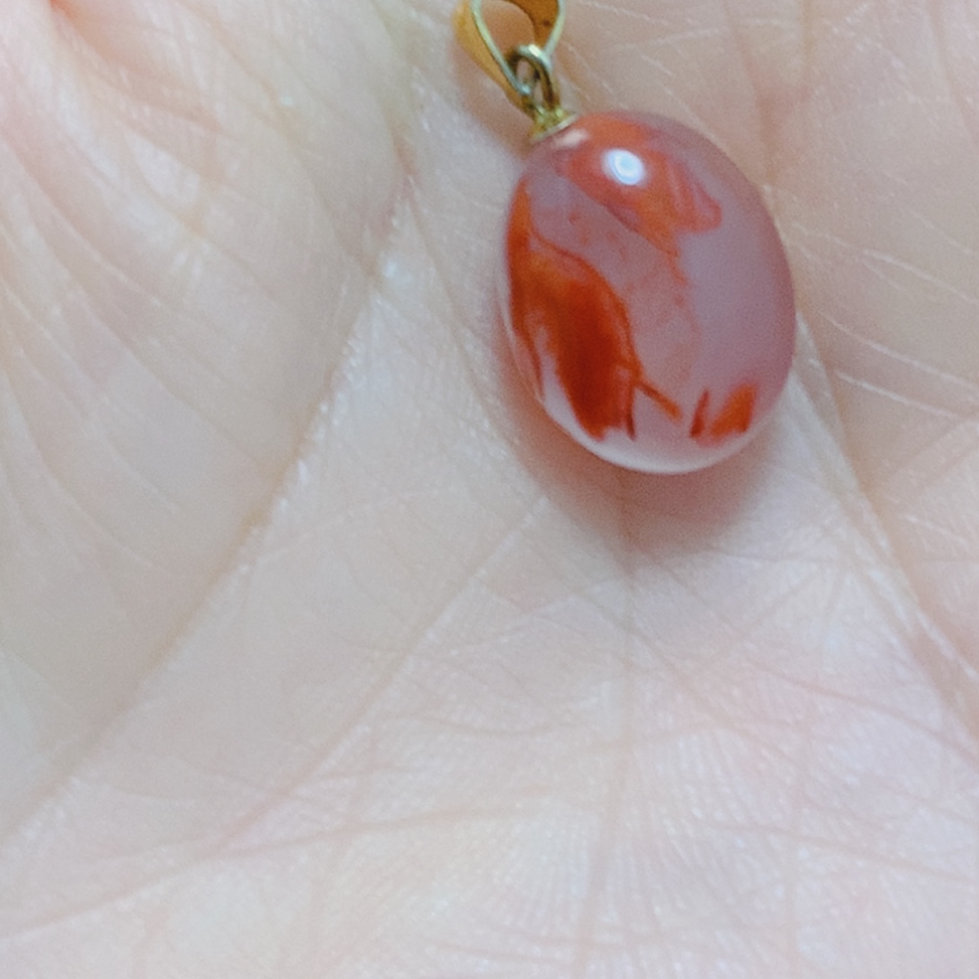 南红玛瑙银S925镶嵌吊坠(不含链)