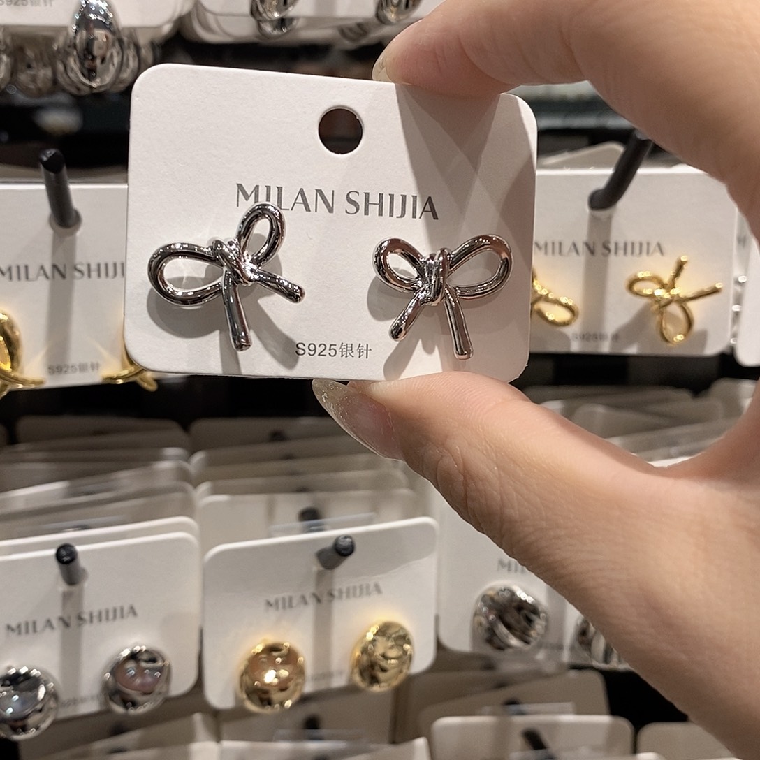 铜合金925银银色蝴蝶结