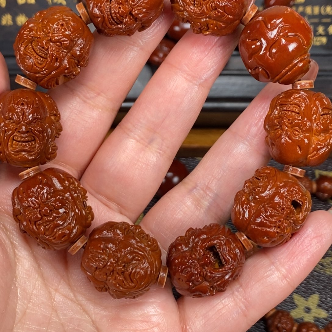 冰***水橄榄核吊坠四面恶僧11111