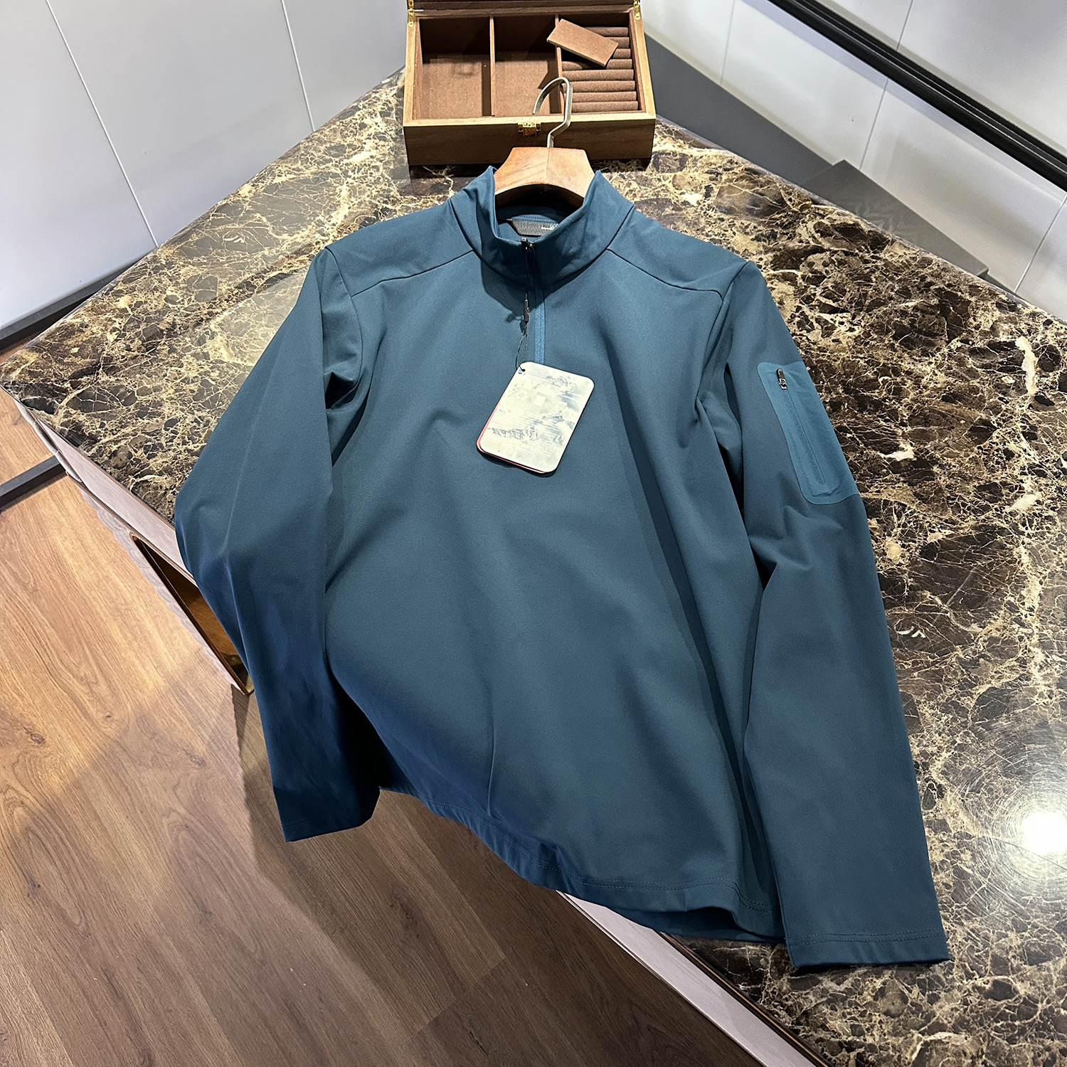 黑科技自发热 冬季男士户外半拉链立领加绒打底衫运动卫衣