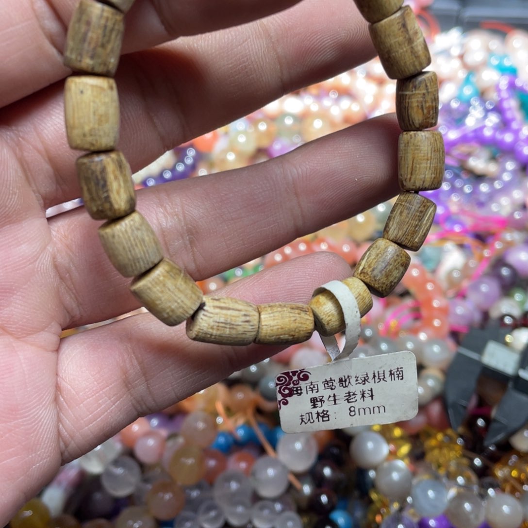 烟晶手链银S800镀金镶嵌