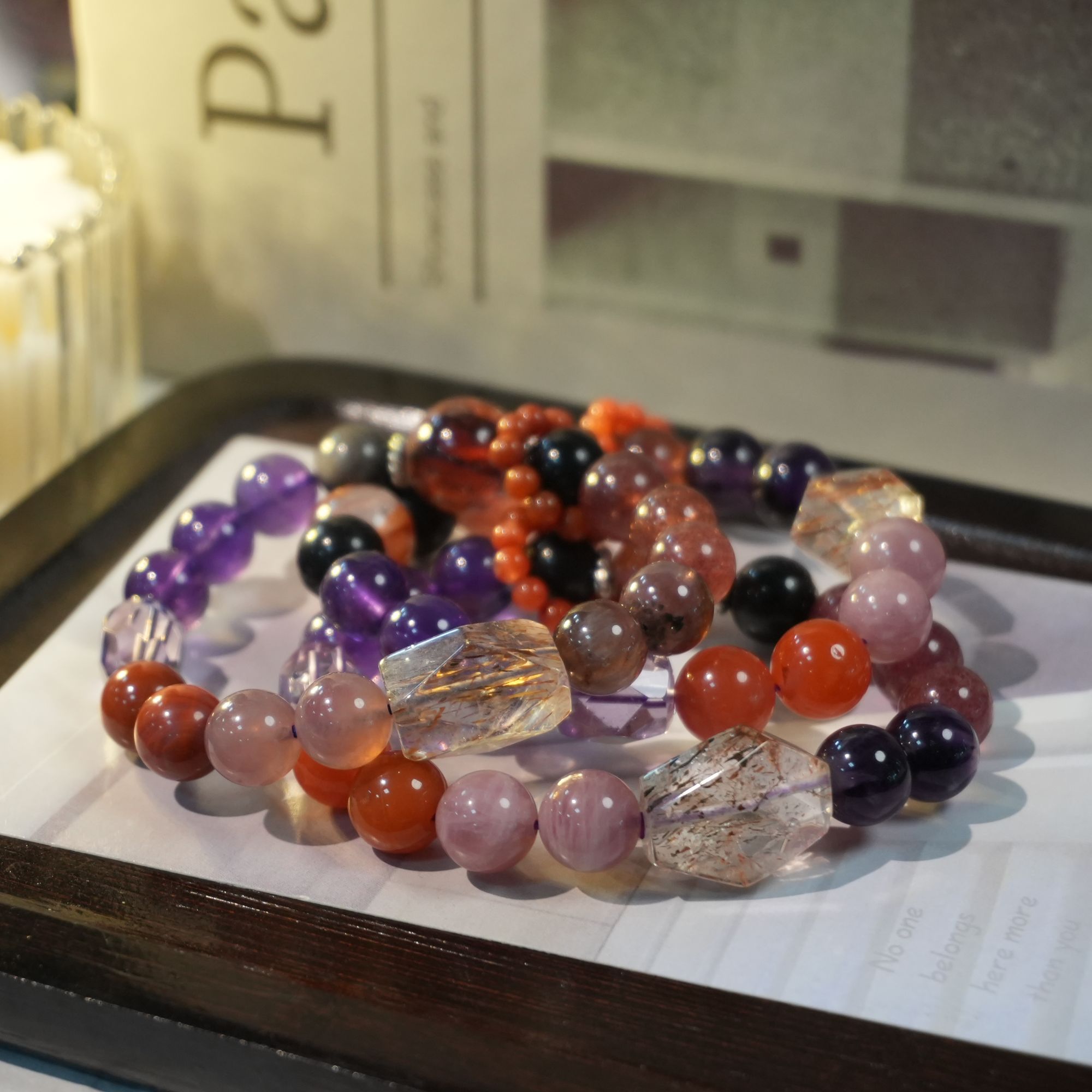 【书记甄选】天然九紫离火单圈手链 多样式发一件10mm YC130