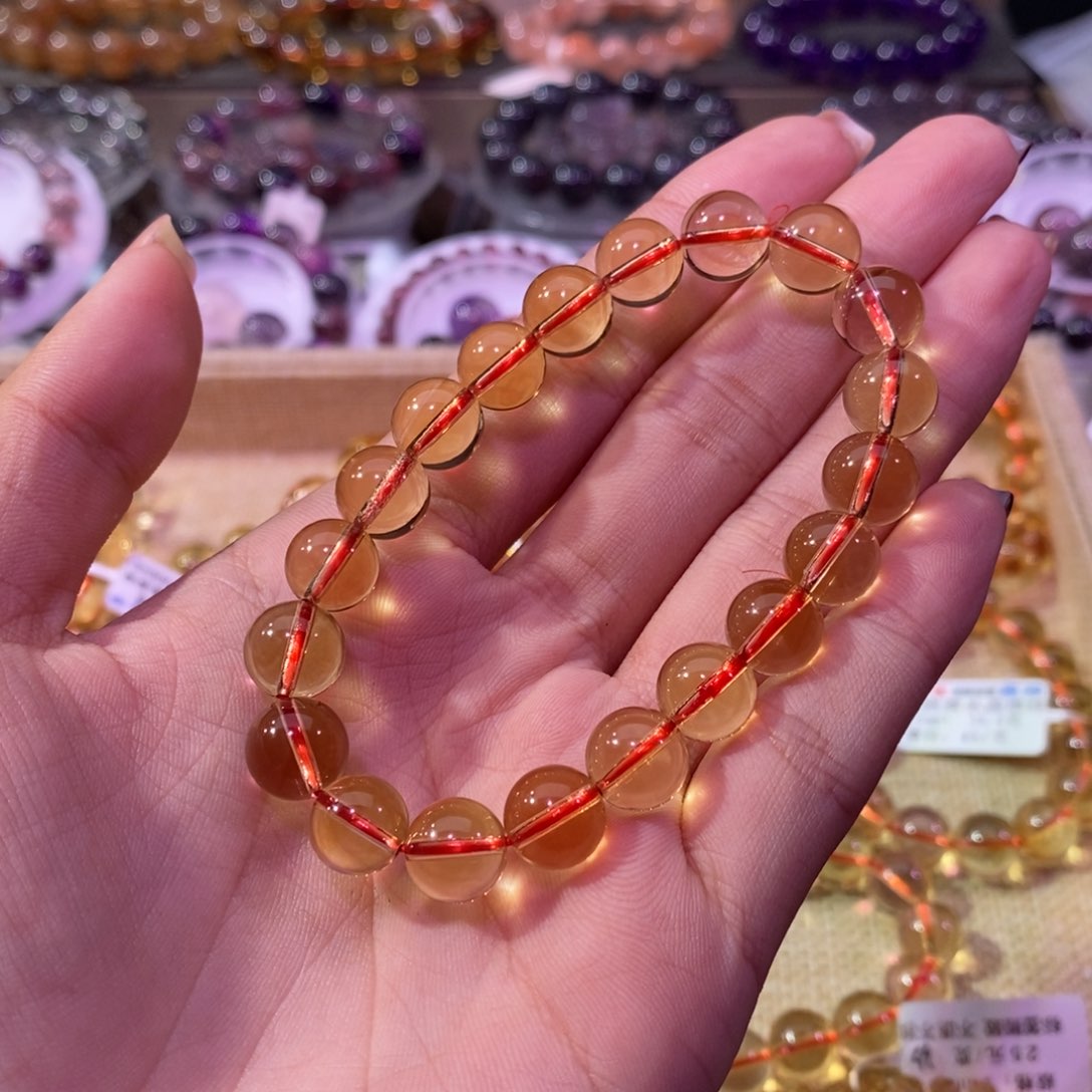 水晶手链未镶嵌黄水晶9+