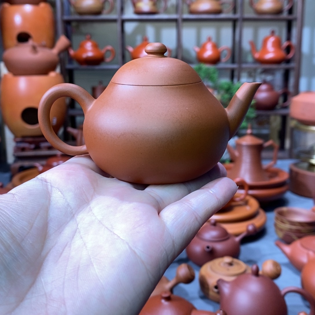 紫砂茶壶强哥同款鸡蛋黄梨壶100c
