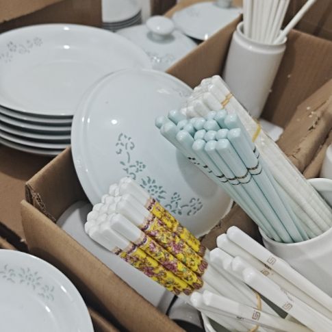 瓷青瓷筷子10双高温瓷