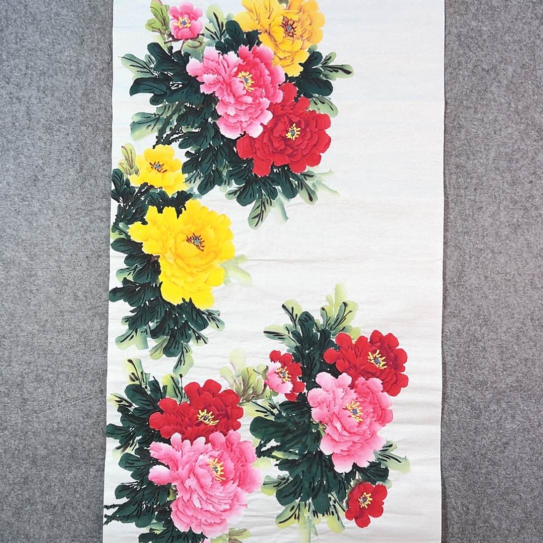 国画067 牡丹花盛开时就像花儿