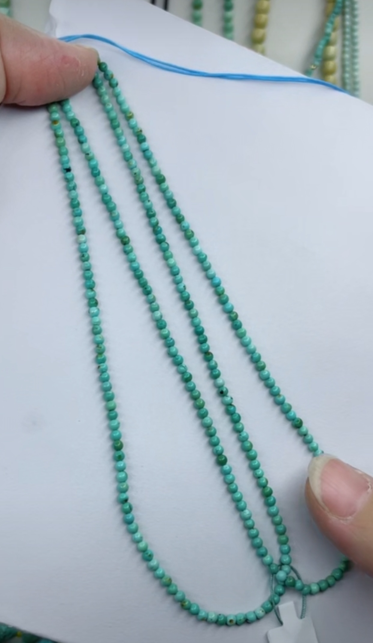 天然原矿绿松石米链