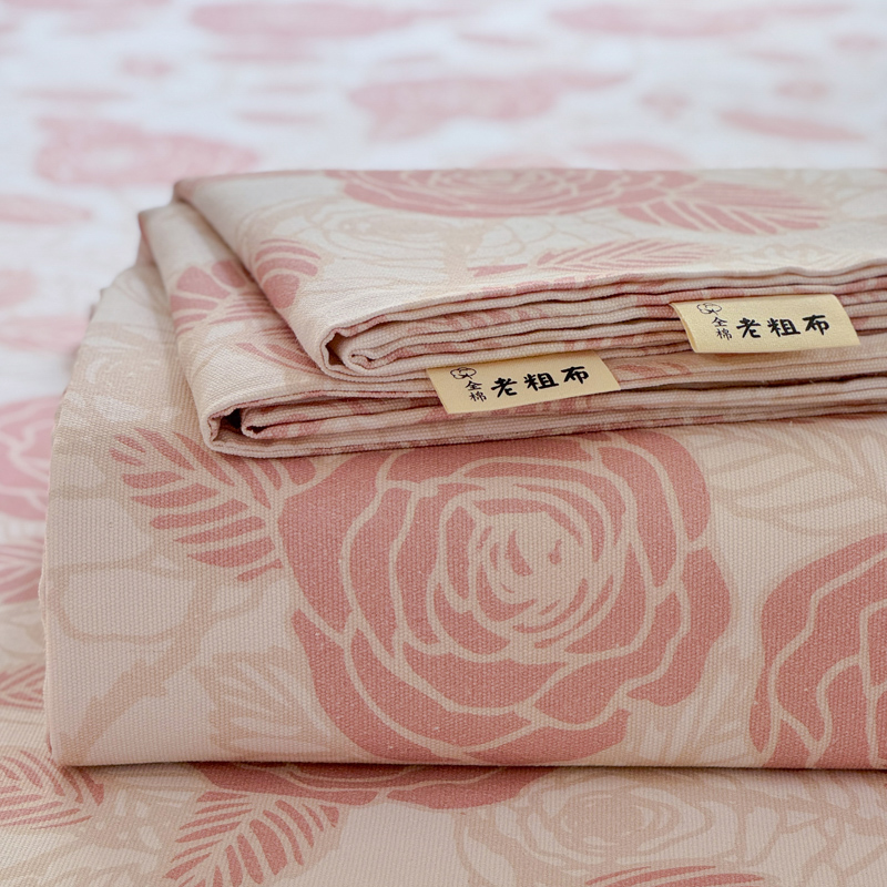 100%全棉老粗布夏季粗布床单床单空调三件套简约宿舍单人两件套