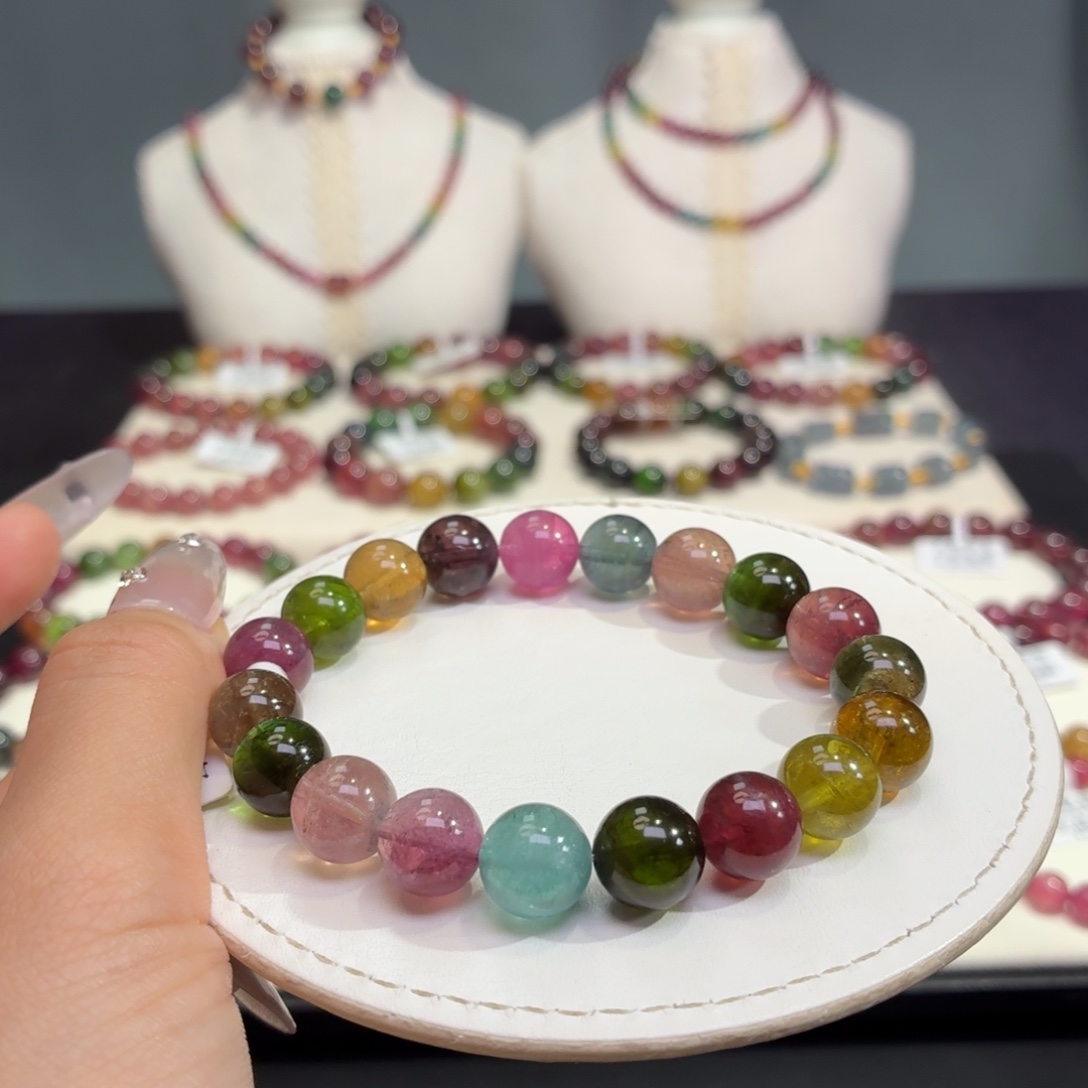 碧玺手链未镶嵌天然碧玺