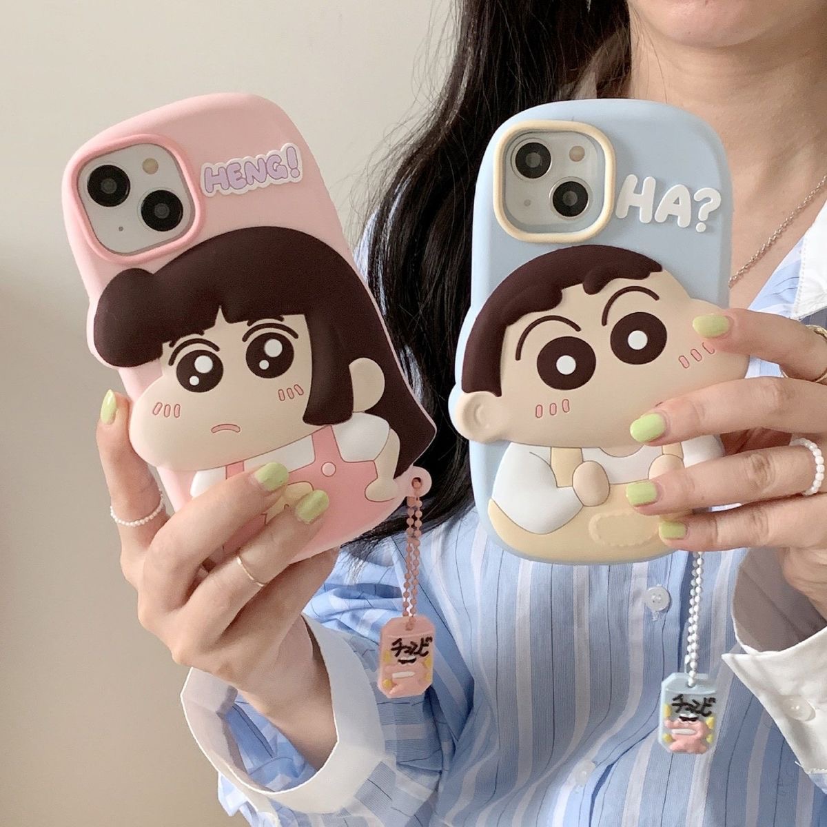 【适用苹果】小新小爱立体卡通iPhone17趣味可爱情侣女款硅胶手机壳