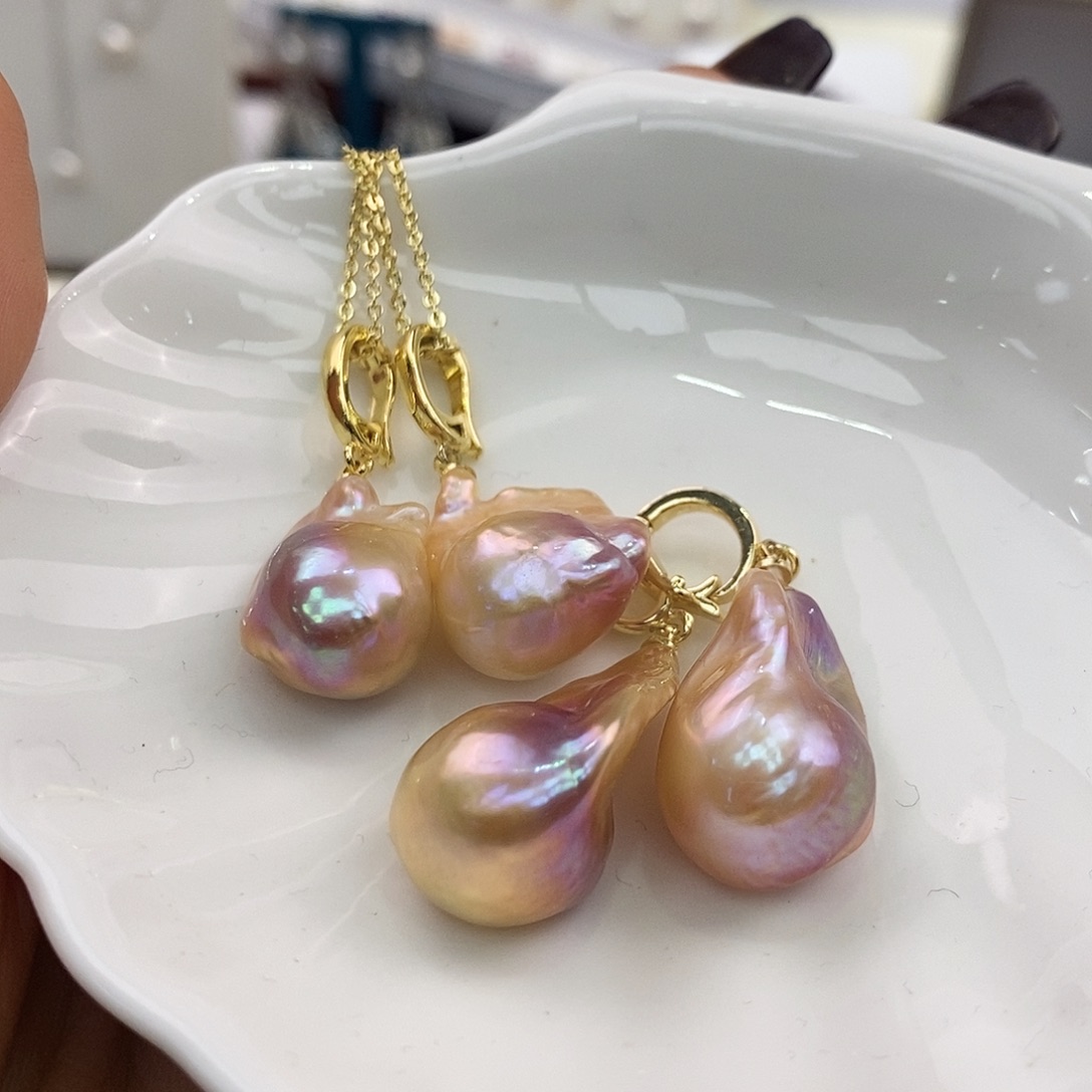 合金淡水珍珠吊坠(不含链)