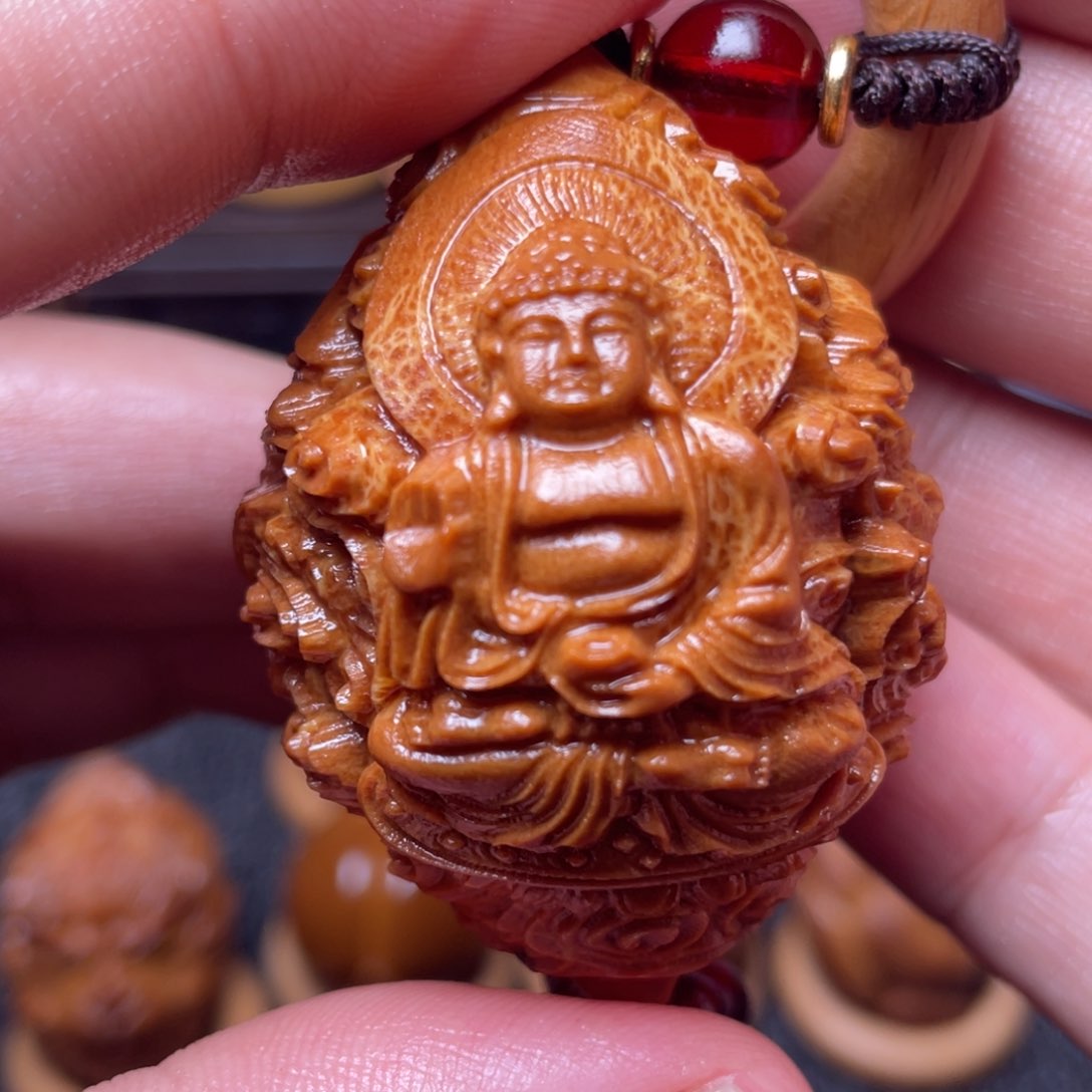 橄榄核手串/手链九龙拜如来3.6左右单子指环穿配