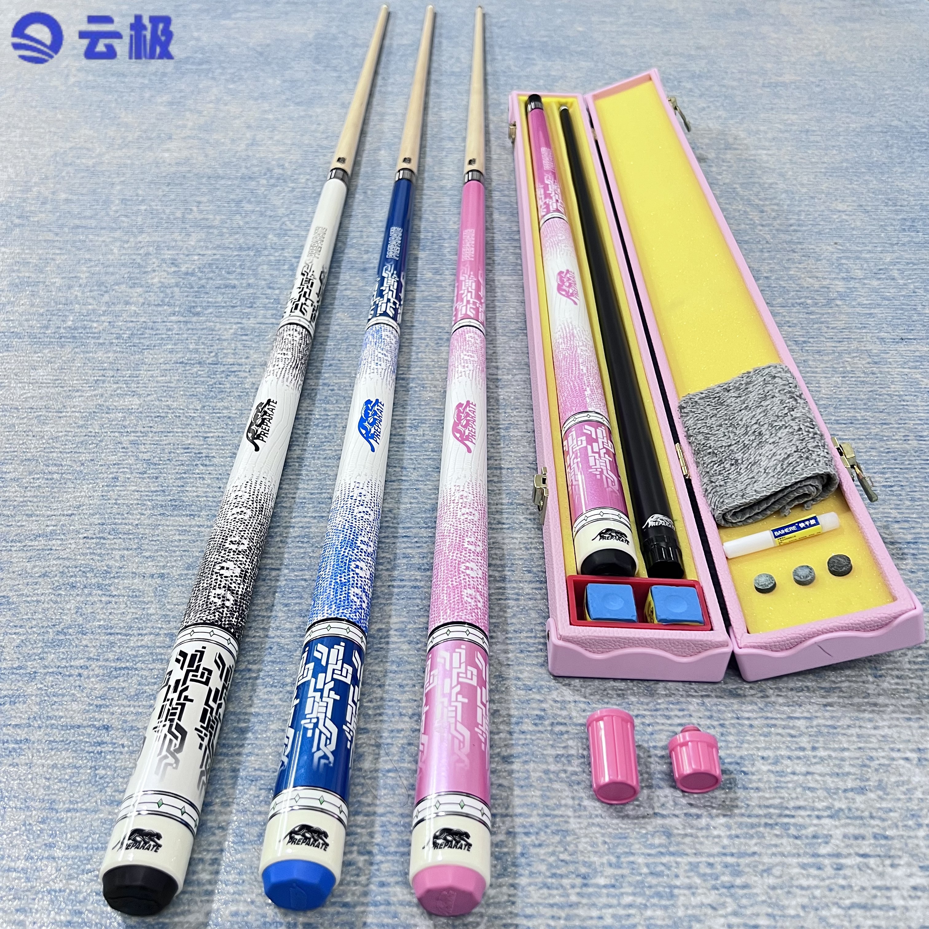 Mbihon彩豹系列台球杆1/2枫木小头杆波茨大头杆手工杆黑八9球