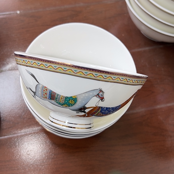 搪瓷瑕疵爱马仕骨碟6寸米饭6个装