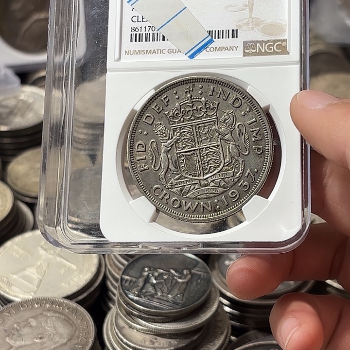h***n普通金属币英国乔治六世登基克朗银币