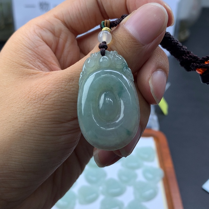 未镶嵌手镯翡翠冰飘蓝花福贝