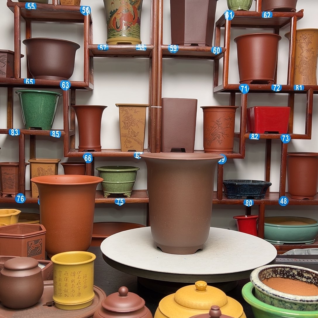 紫砂花盆光**月金钟花盆