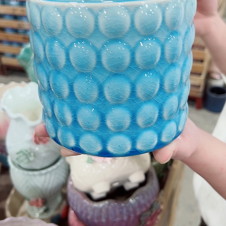 有孔.凑满10元发货多肉陶瓷花盆！