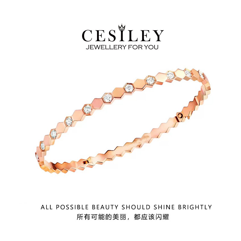 铜合金手镯 蜂巢手镯DTE6001 CNC工艺