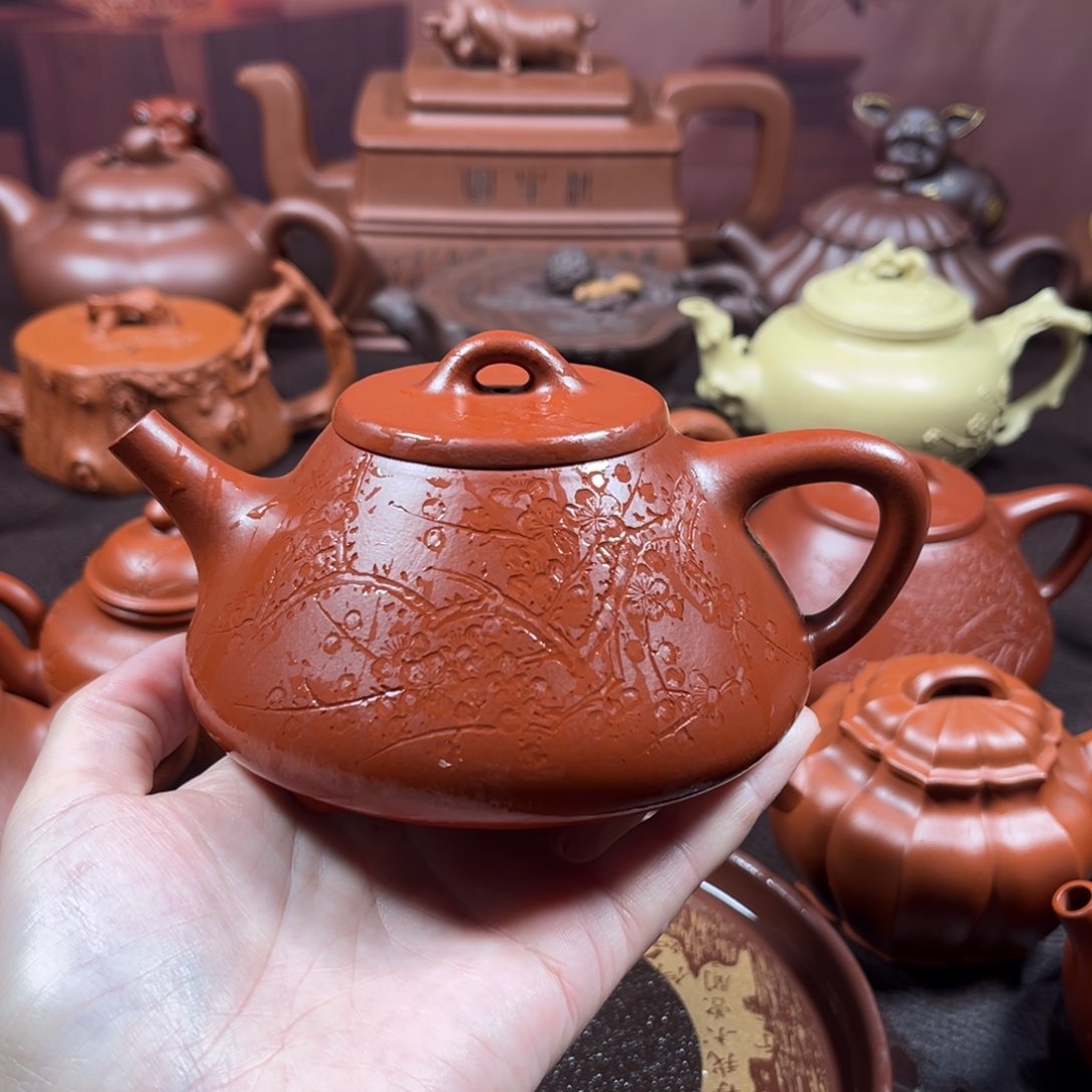 茶壶紫砂诗***年原矿朱泥260毫升