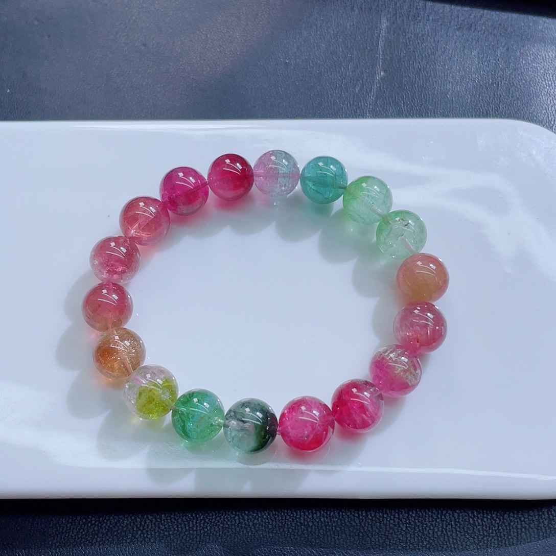 手链碧玺未镶嵌10.5mm左右