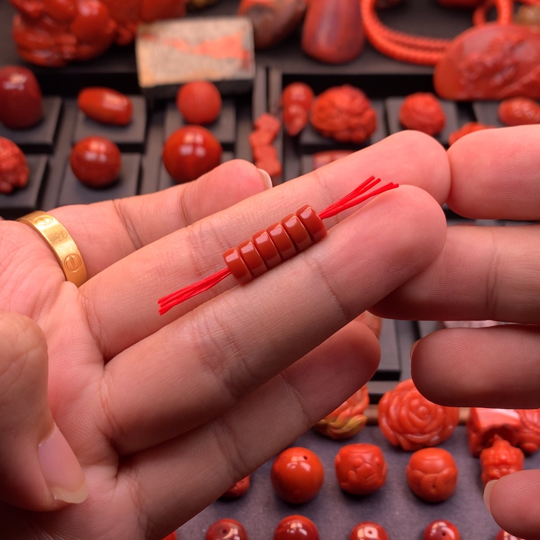 南红玛瑙未镶嵌川料原矿直切隔片7mm多样性发其一