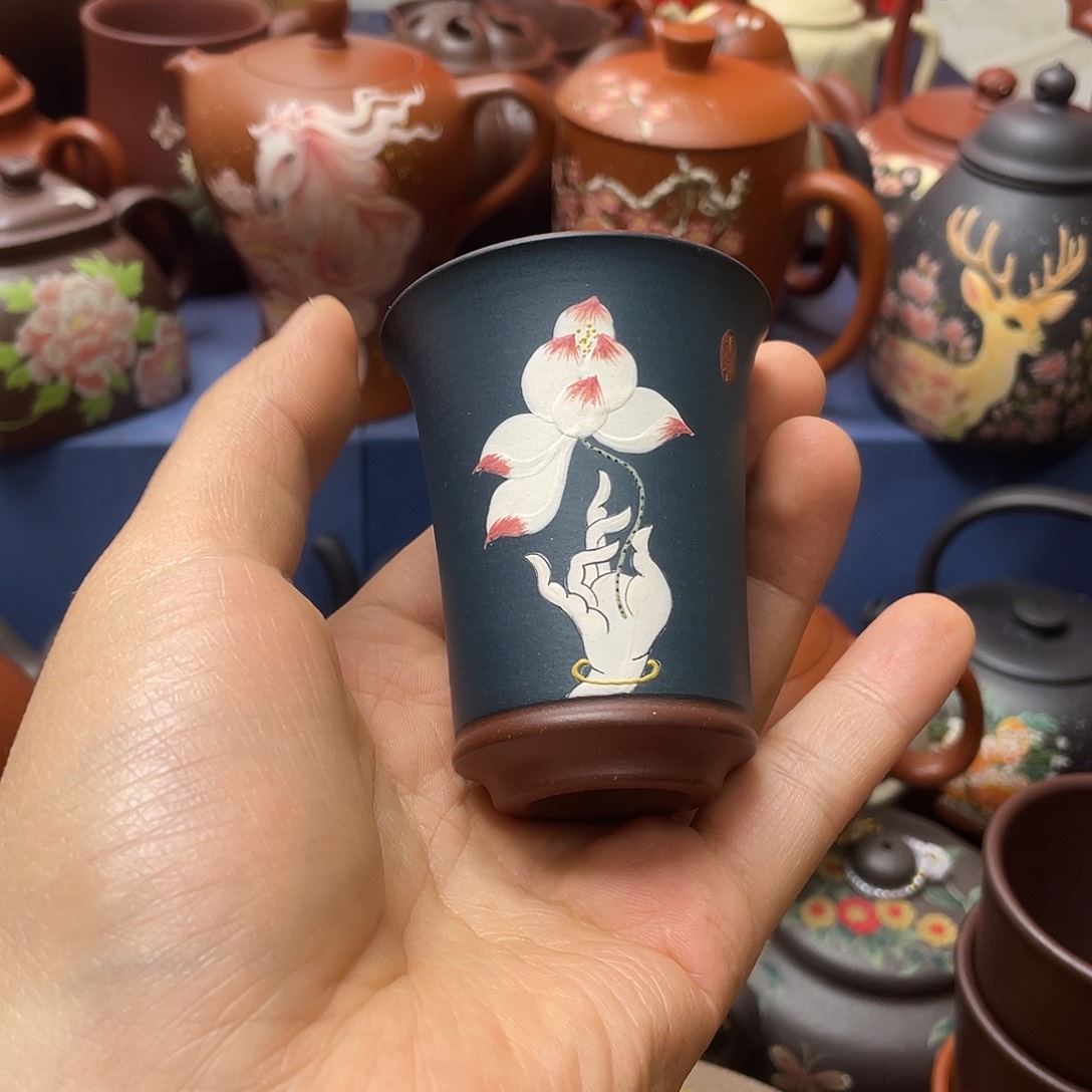 红泥茶杯紫砂主人杯60cc